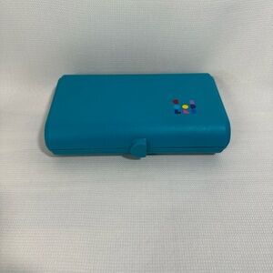 Caboodles Bright Teal Snap-Top Cosmetic Case with Multicolor Logo